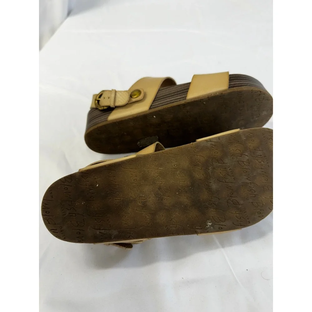 Blowfish Malibu Marge Platform Sandals Light Almond Dye Sz 9